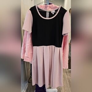 LuLaRoe Pink & Black Amelia Dress